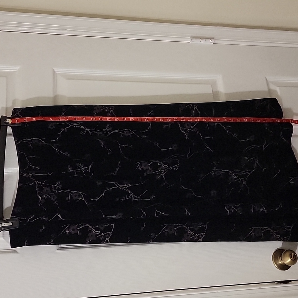 Purple and Black Floral Velour Skirt Size 2x